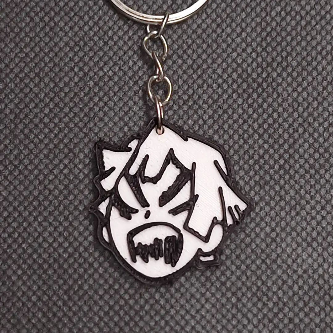 Zenitsu Agatsuma Angry Minimalist Demon Slayer Keychain