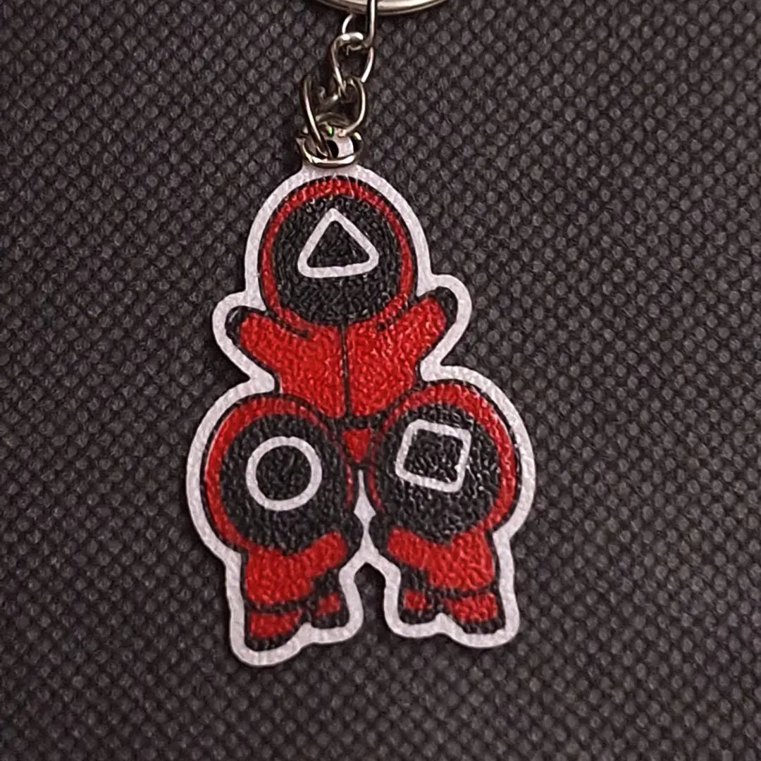 Three Masked Guards from Squid Game Keychain