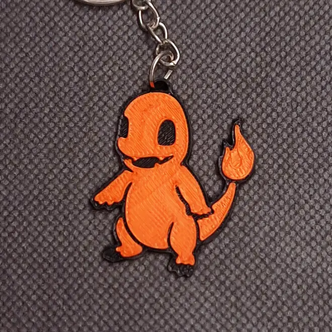 Dark Simple Charmander Keychain