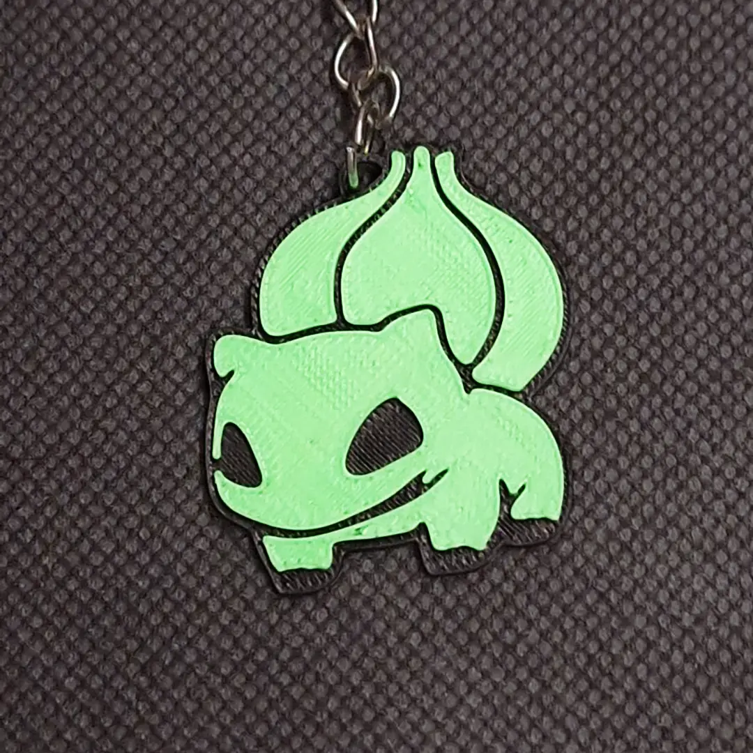 Dark Simple Bulbasaur Keychain