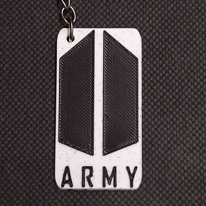 White BTS Army Keychain