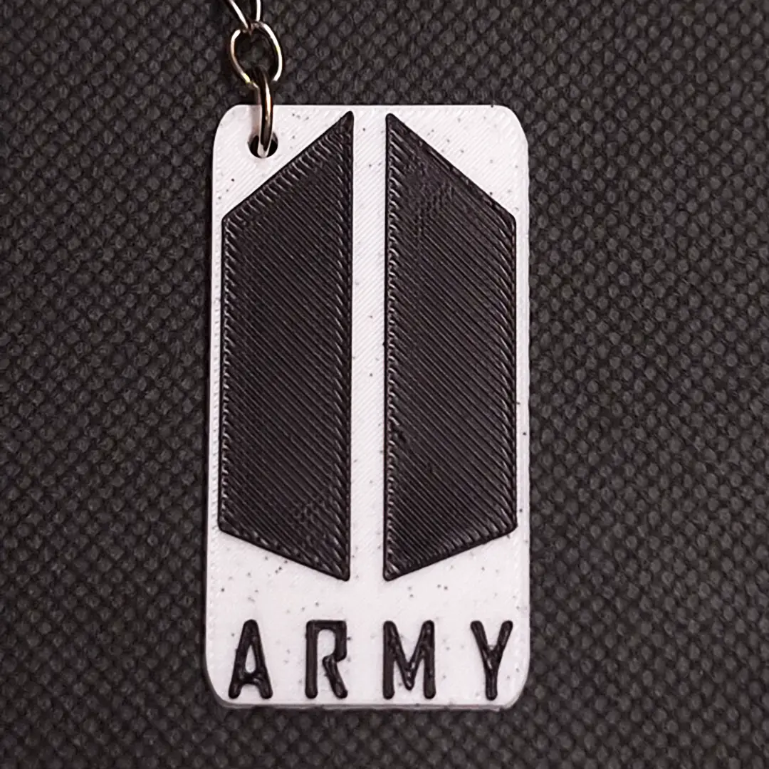 White BTS Army Keychain