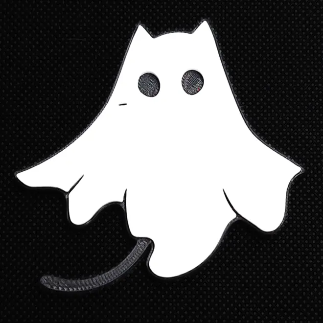 Cat Ghost Halloween Magnet 1