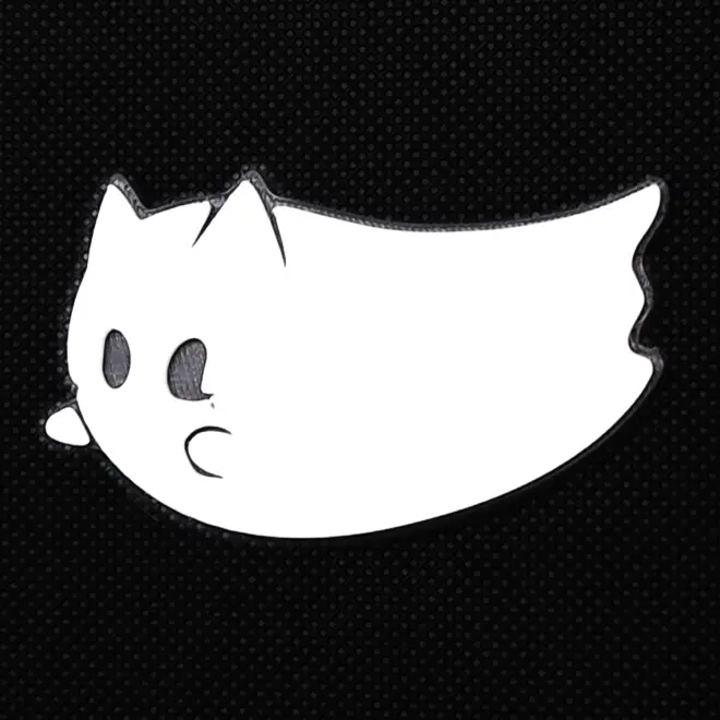 Cat Ghost Halloween Magnet 2