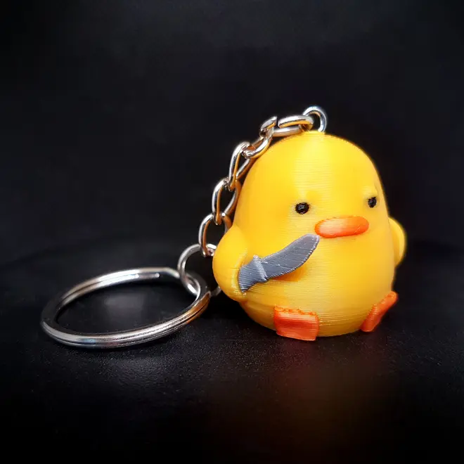 Knife Ducky Meme Keychain