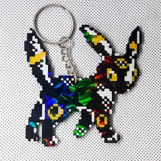 Umbreon Pixel Art Holographic Keychain