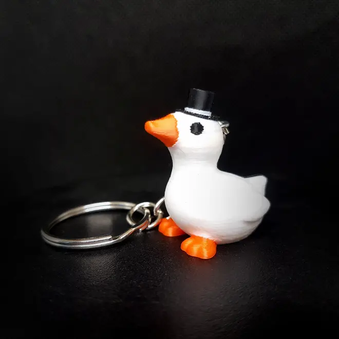 Top Hat Duck Figure Keychain
