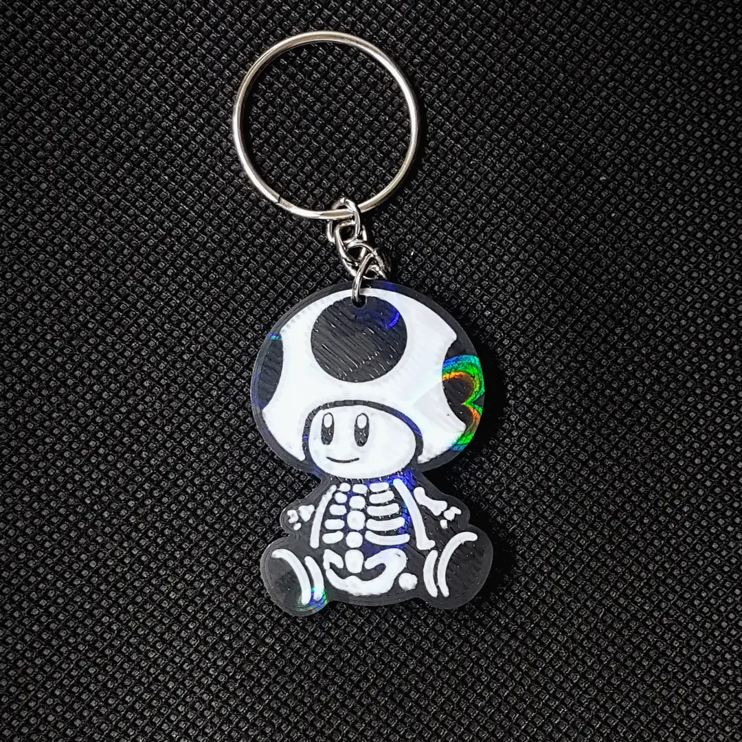 Toad Super Mario Spooky Halloween Holographic Keychain