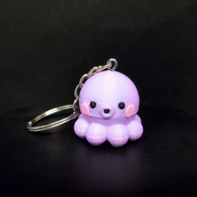 Light Purple Chibi Octopus Keychain