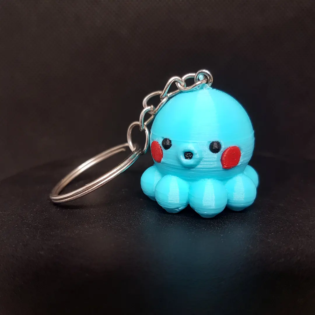 Blue Chibi Octopus Keychain